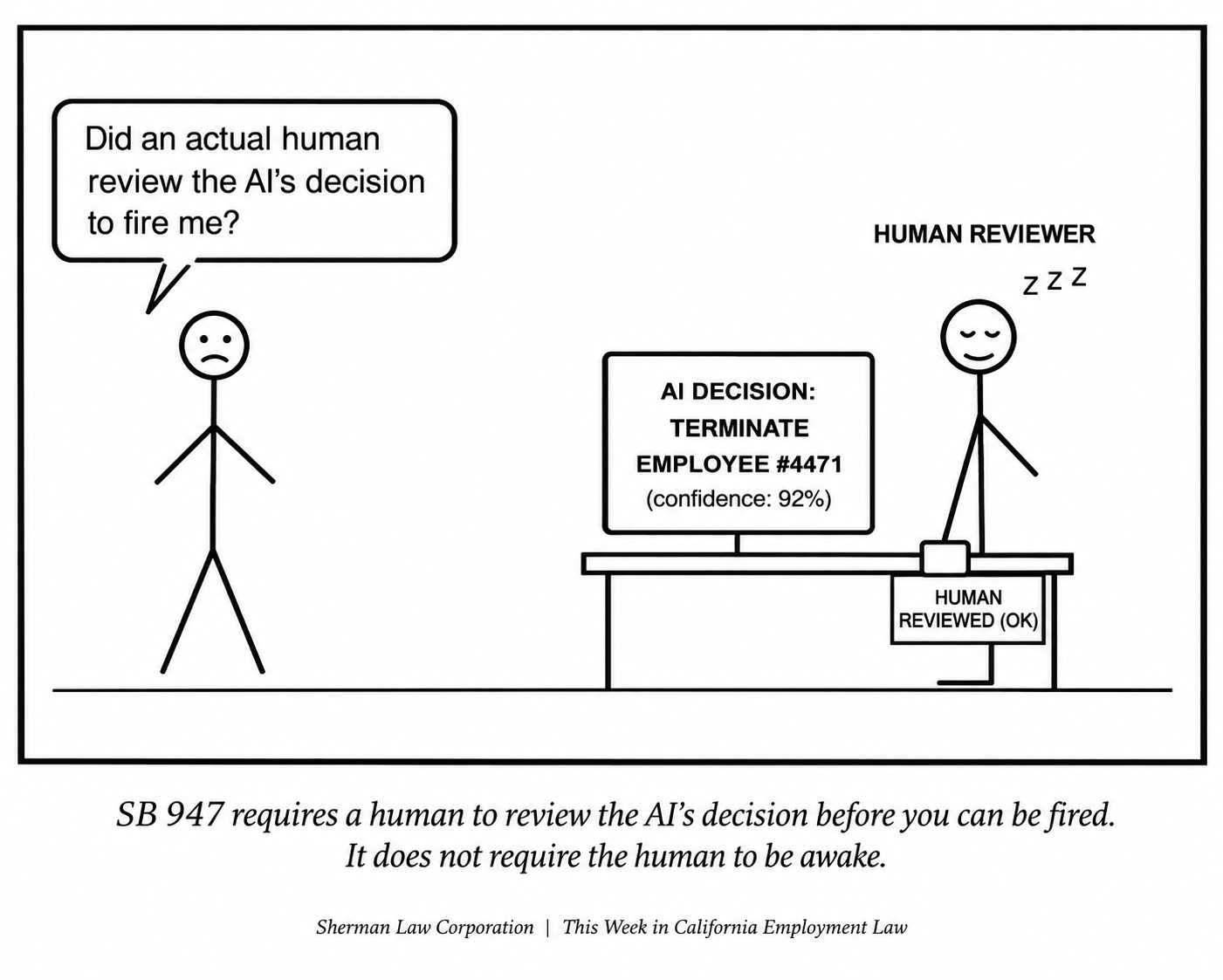 Sleeping Human Reviewer Cartoon